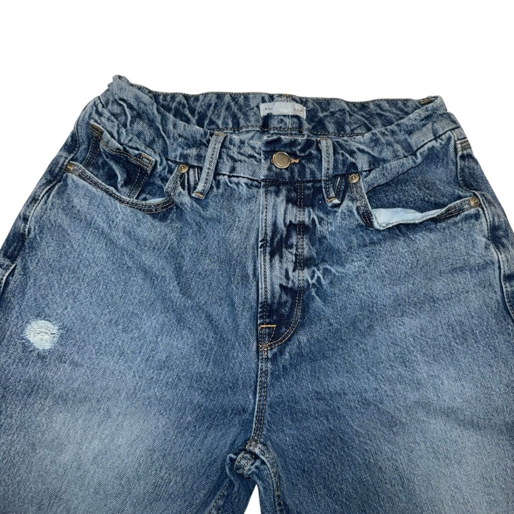 Good American GNIC0999T Distressed 100% Cotton Straight Leg Jeans | Size 6 / 28 - Picture 6 of 17